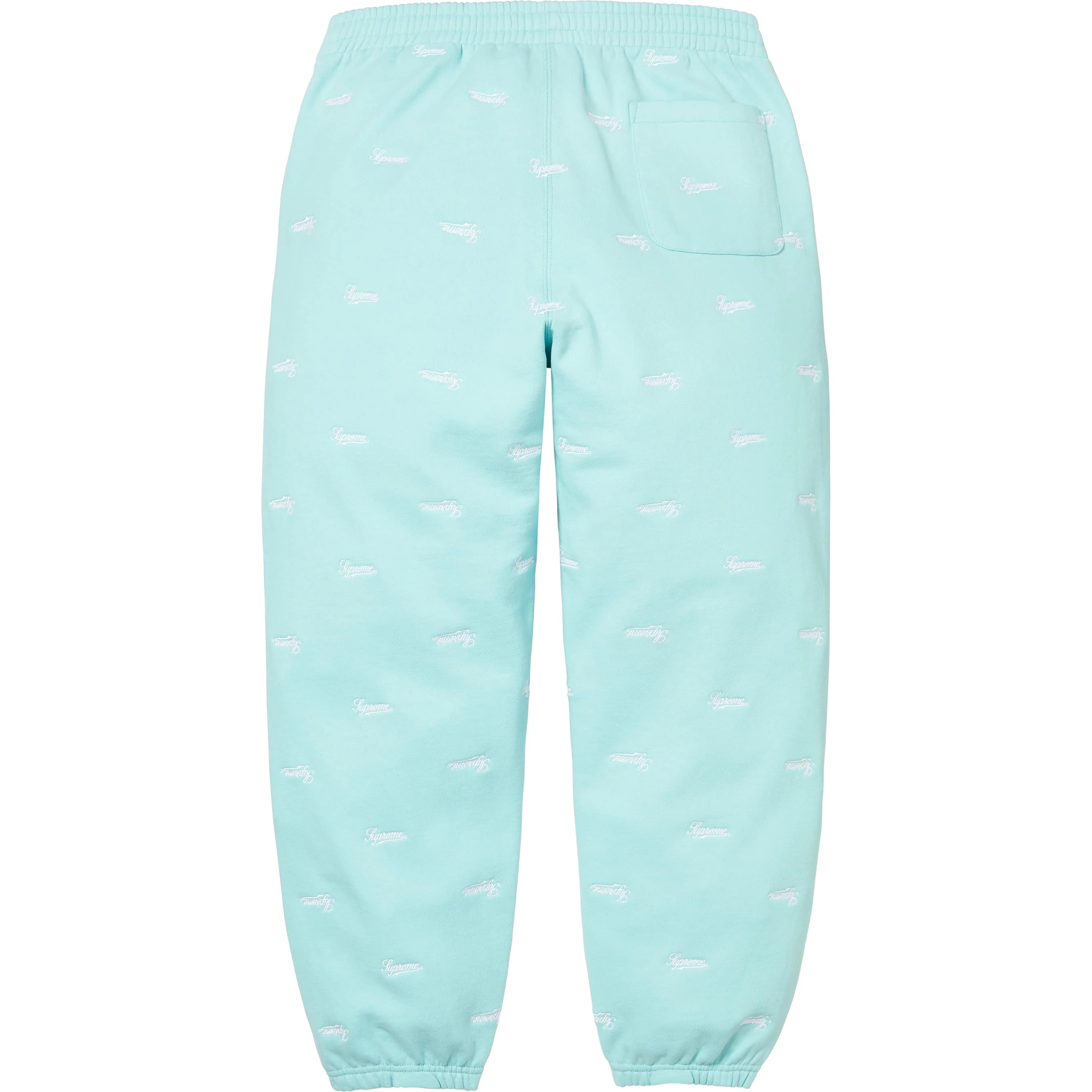 Supreme Repeat Script Sweatpant (FW25) - Aqua - $168