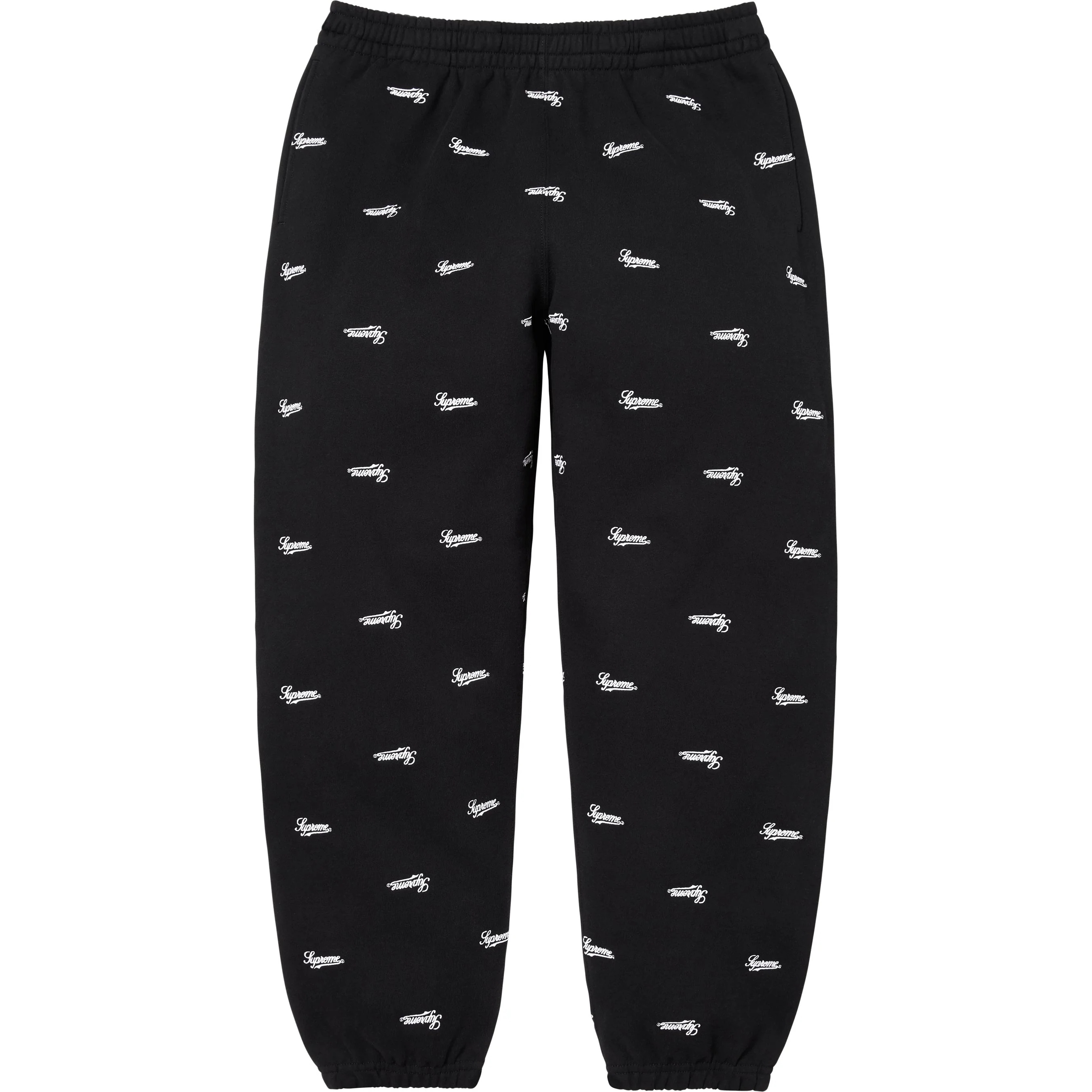 Supreme Repeat Script Sweatpant (FW25) - Black - $168