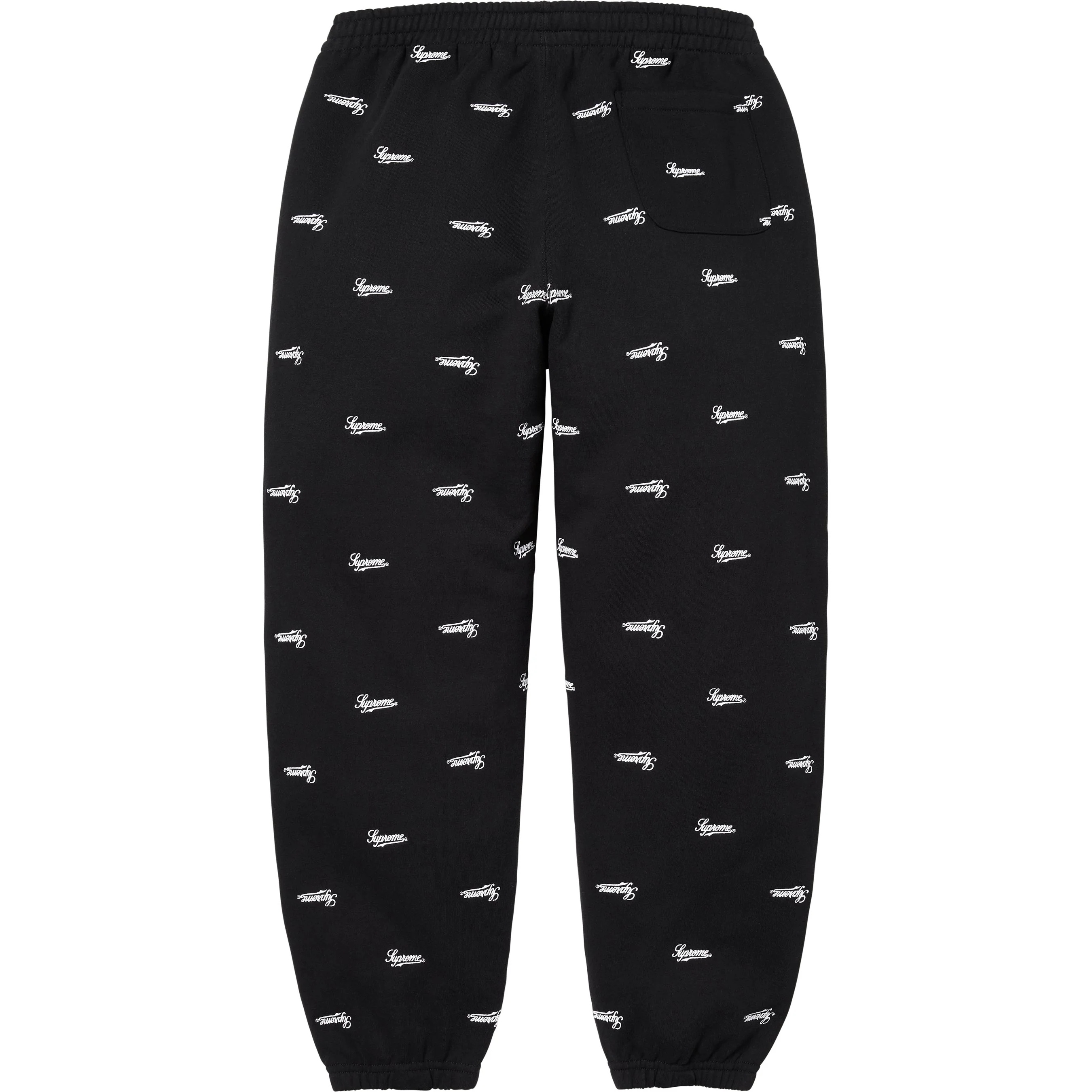 Supreme Repeat Script Sweatpant (FW25) - Black - $168