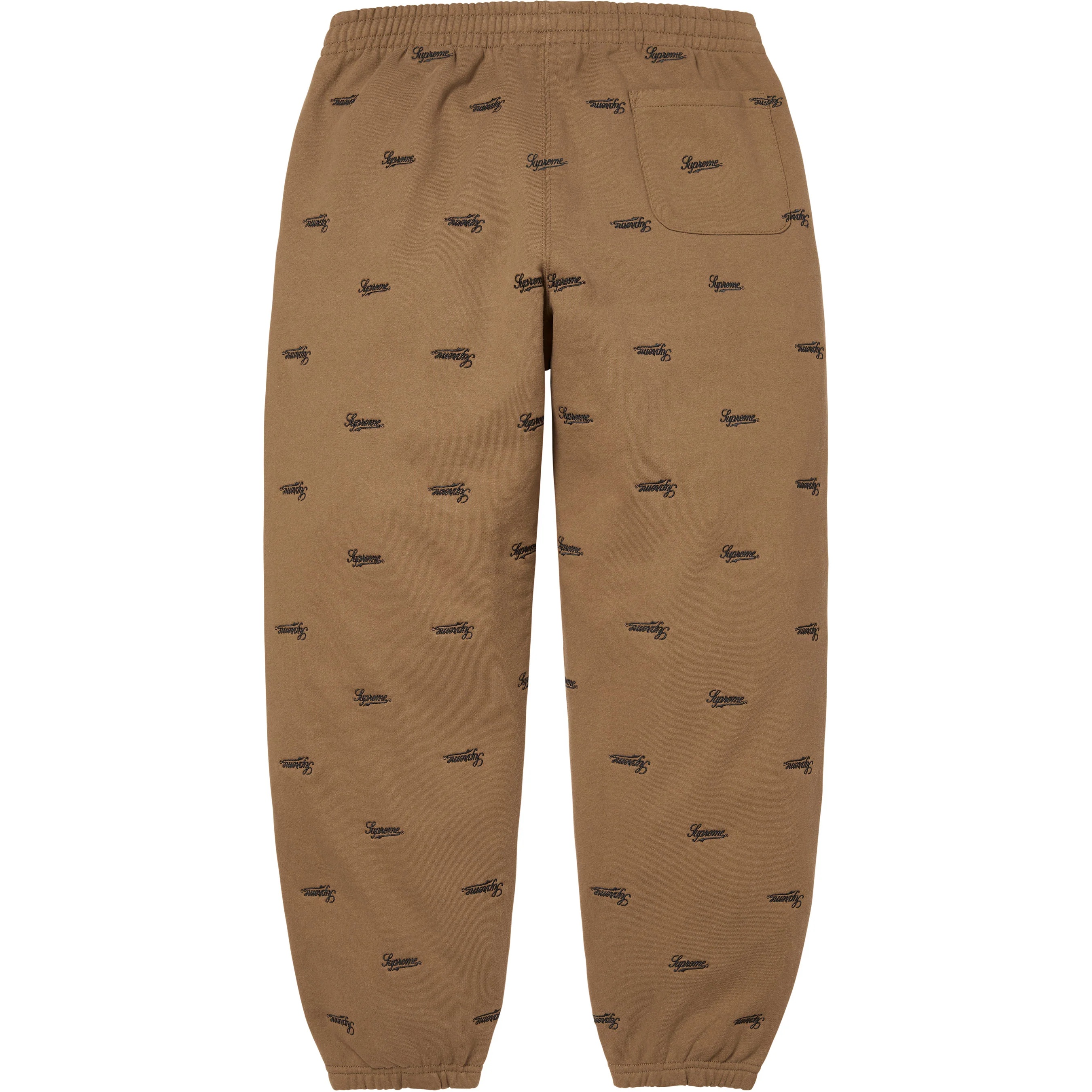 Supreme Repeat Script Sweatpant (FW25) - Dark Khaki - $168