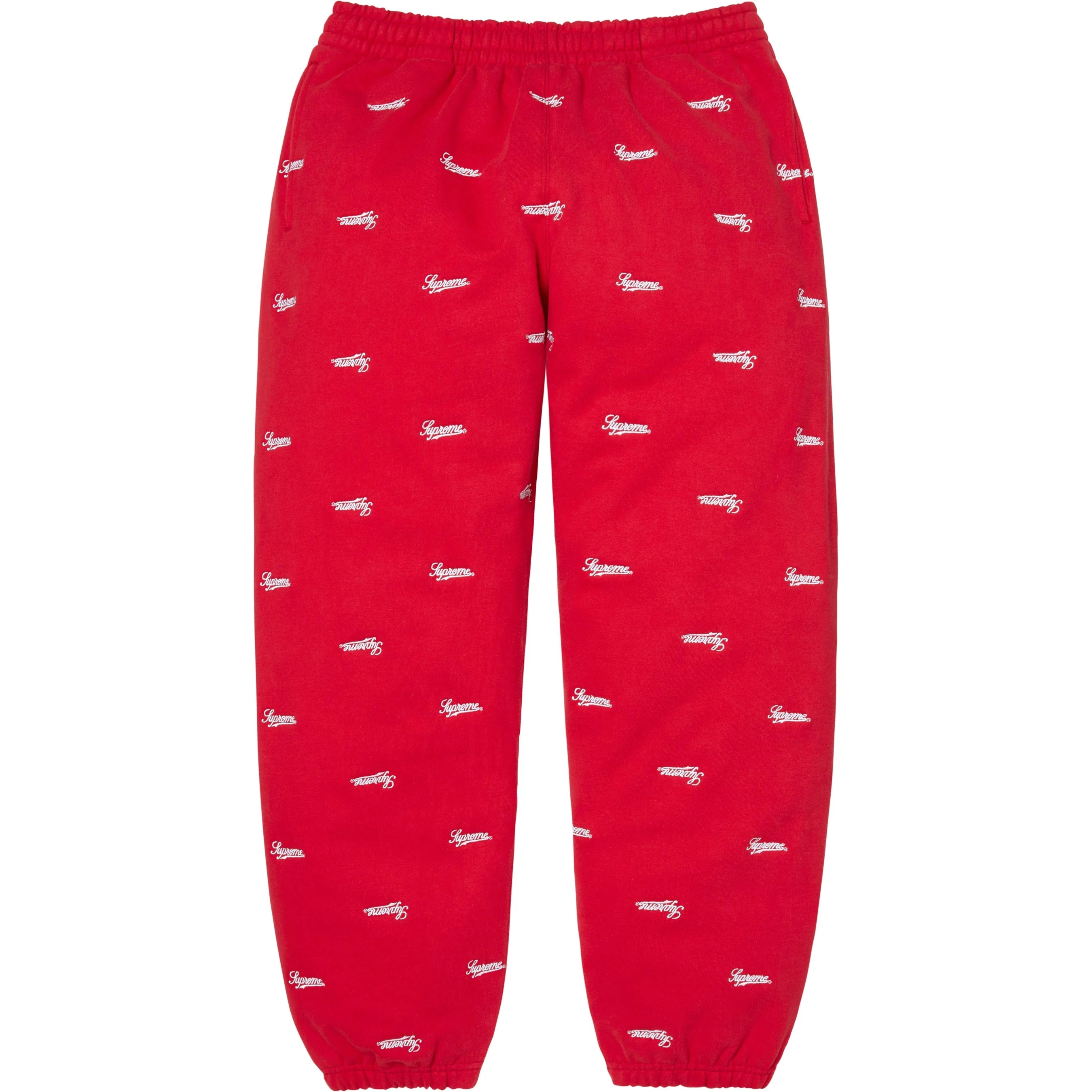 Supreme Repeat Script Sweatpant (FW25) - Red - $168