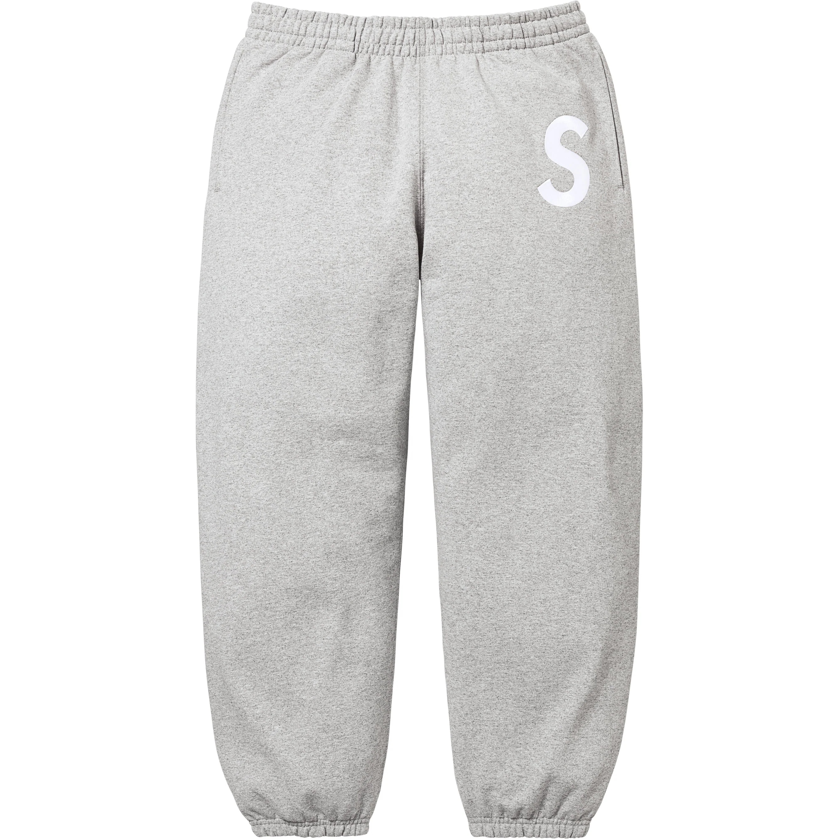 Supreme S Logo Sweatpant (FW25) - Heather Grey - $158