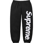 Supreme Satin Appliqué Sweatpant (FW25) - Black