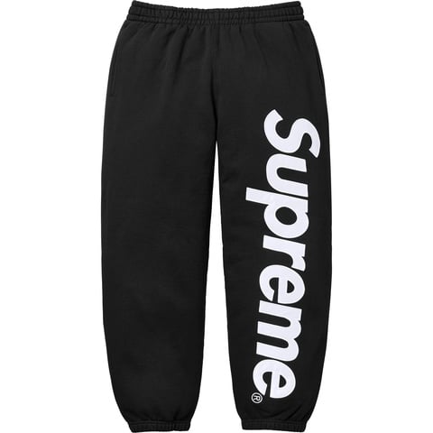 Supreme Satin Appliqué Sweatpant - Black