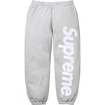 Supreme Satin Appliqué Sweatpant (FW25) - Heather Grey