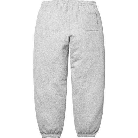 Supreme Satin Appliqué Sweatpant - Heather Grey