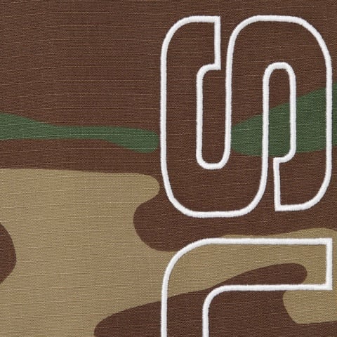 Supreme Spellout Embroidered Ripstop Track Pant - Woodland Camo