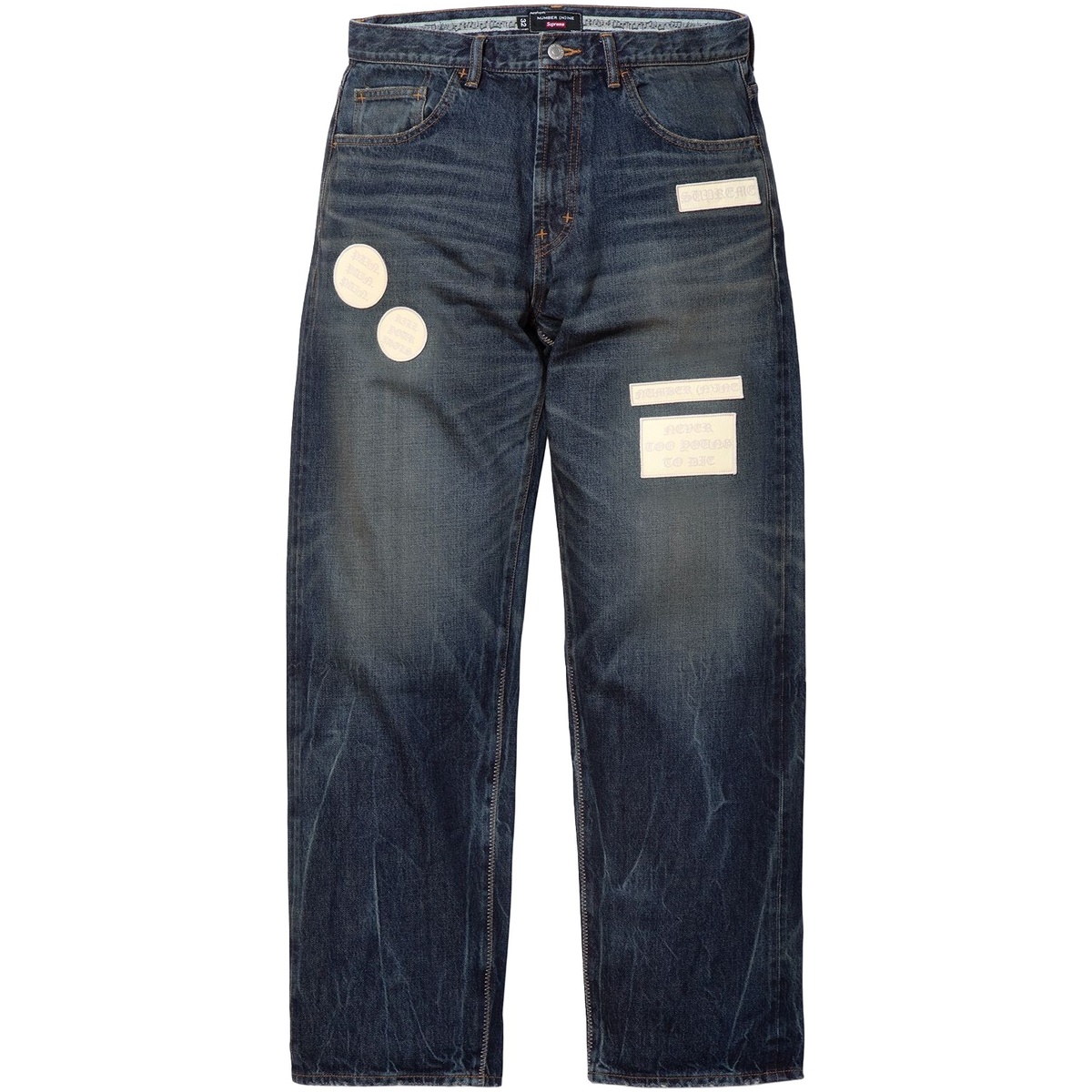 NUMBER (NINE) Supreme パッチワークパンツ Supreme®/Number (N)ine® Patches Loose Fit Selvedge Jean - Supreme