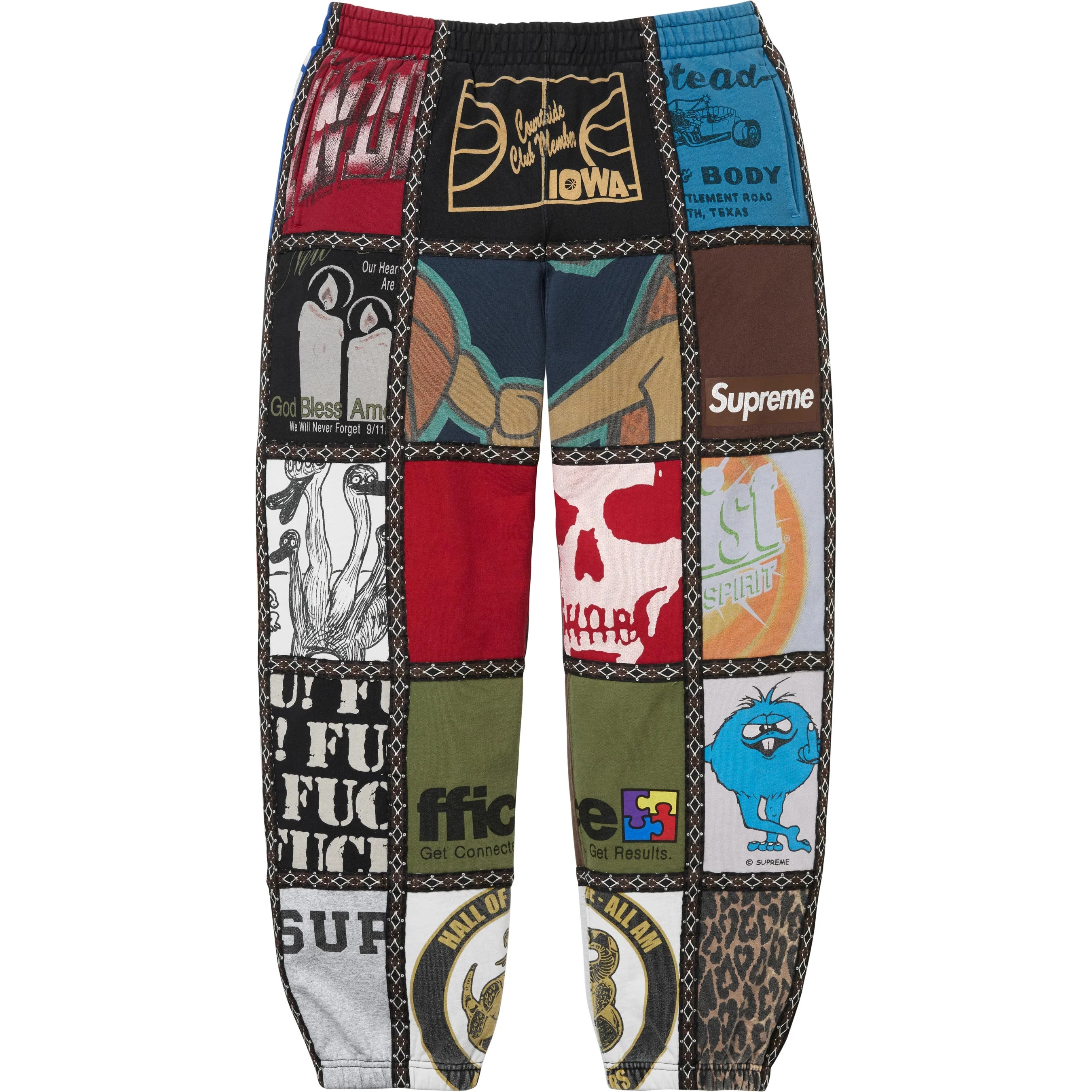 Supreme Supreme Number (N)ine Patchwork Sweatpant (FW25) - Multicolor - $248