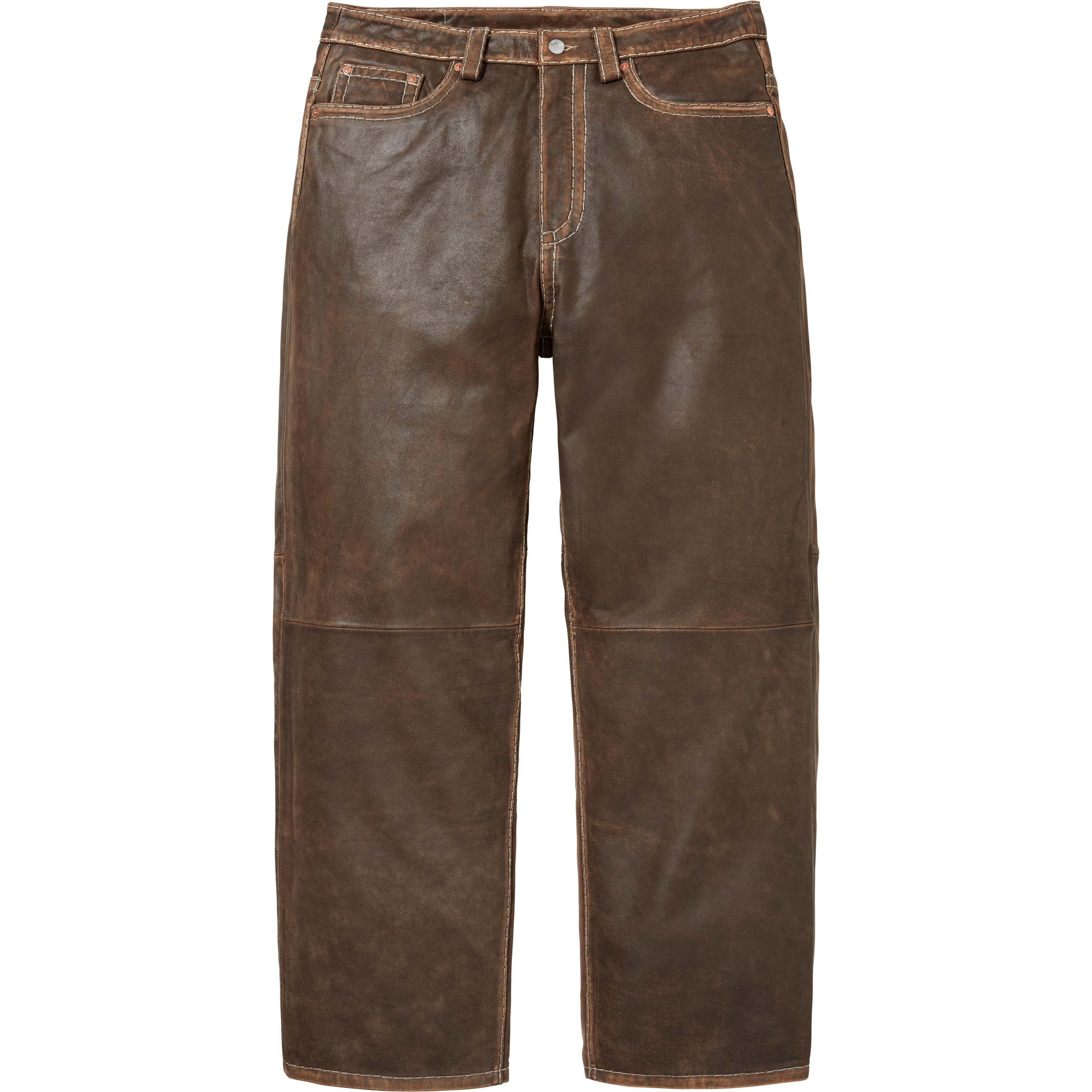 Supreme Supreme True Religion Loose Fit Leather Pant (FW25) - Brown - $698