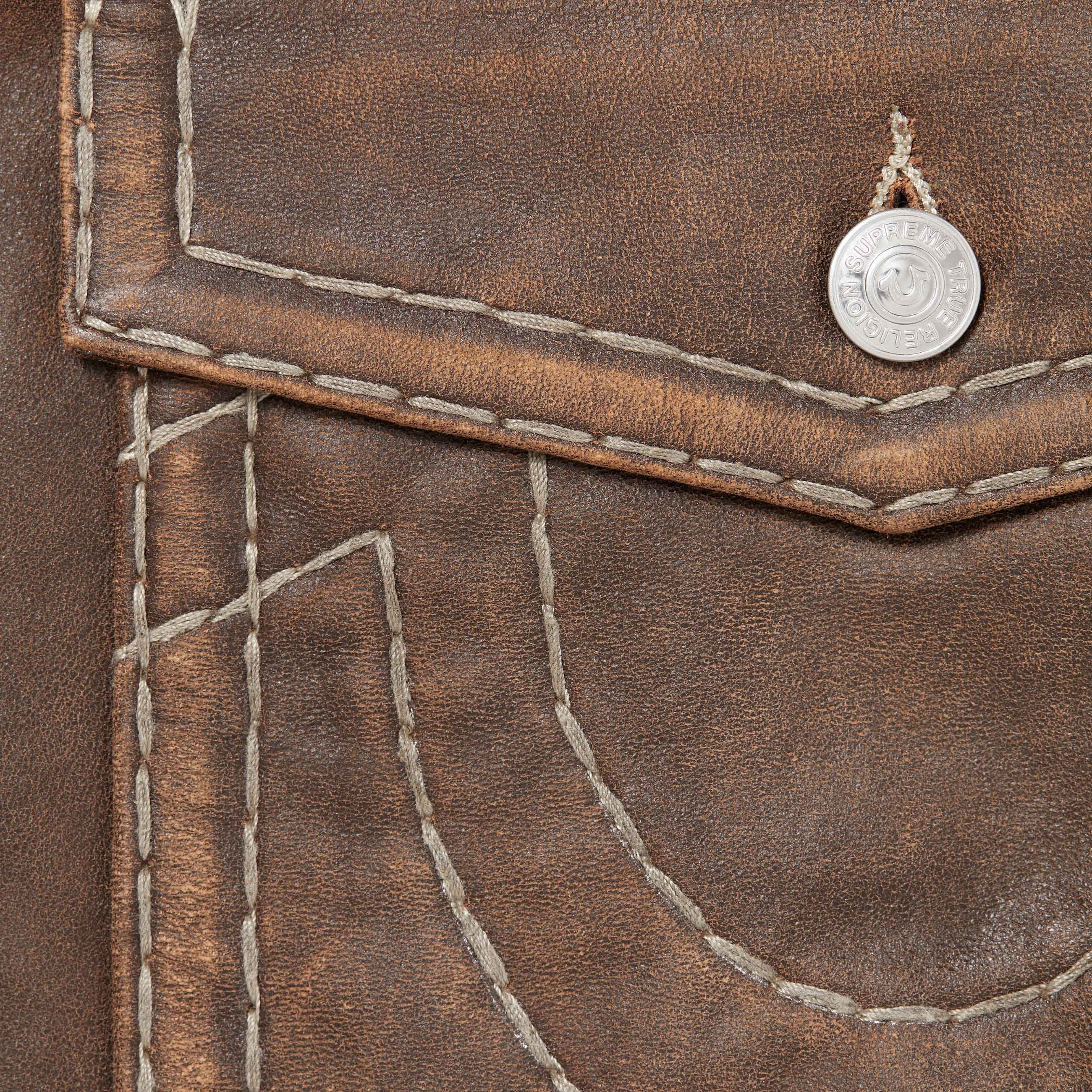 Supreme Supreme True Religion Loose Fit Leather Pant (FW25) - Brown - $698