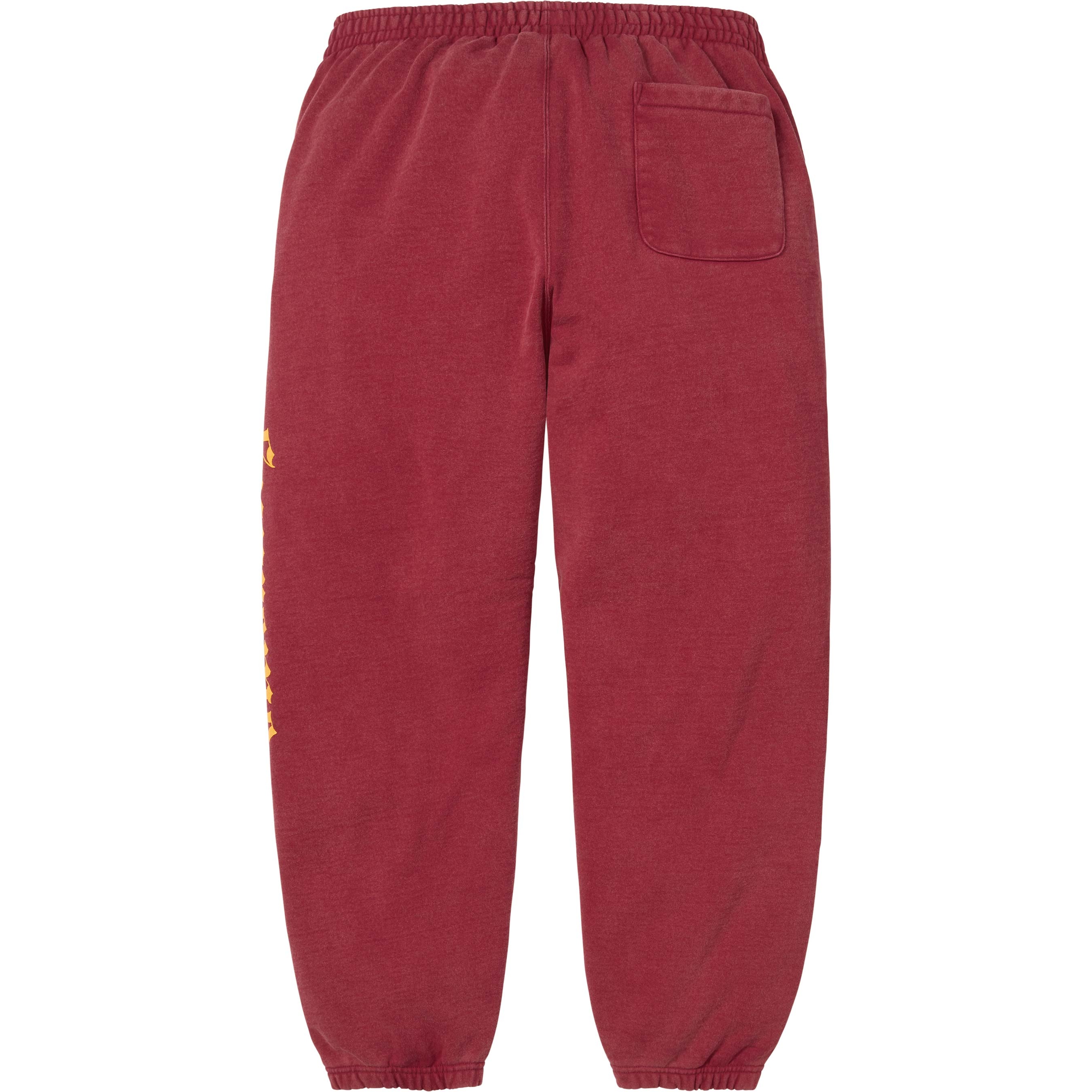 Supreme Washed Old English Sweatpant (FW25) - Cardinal - $158