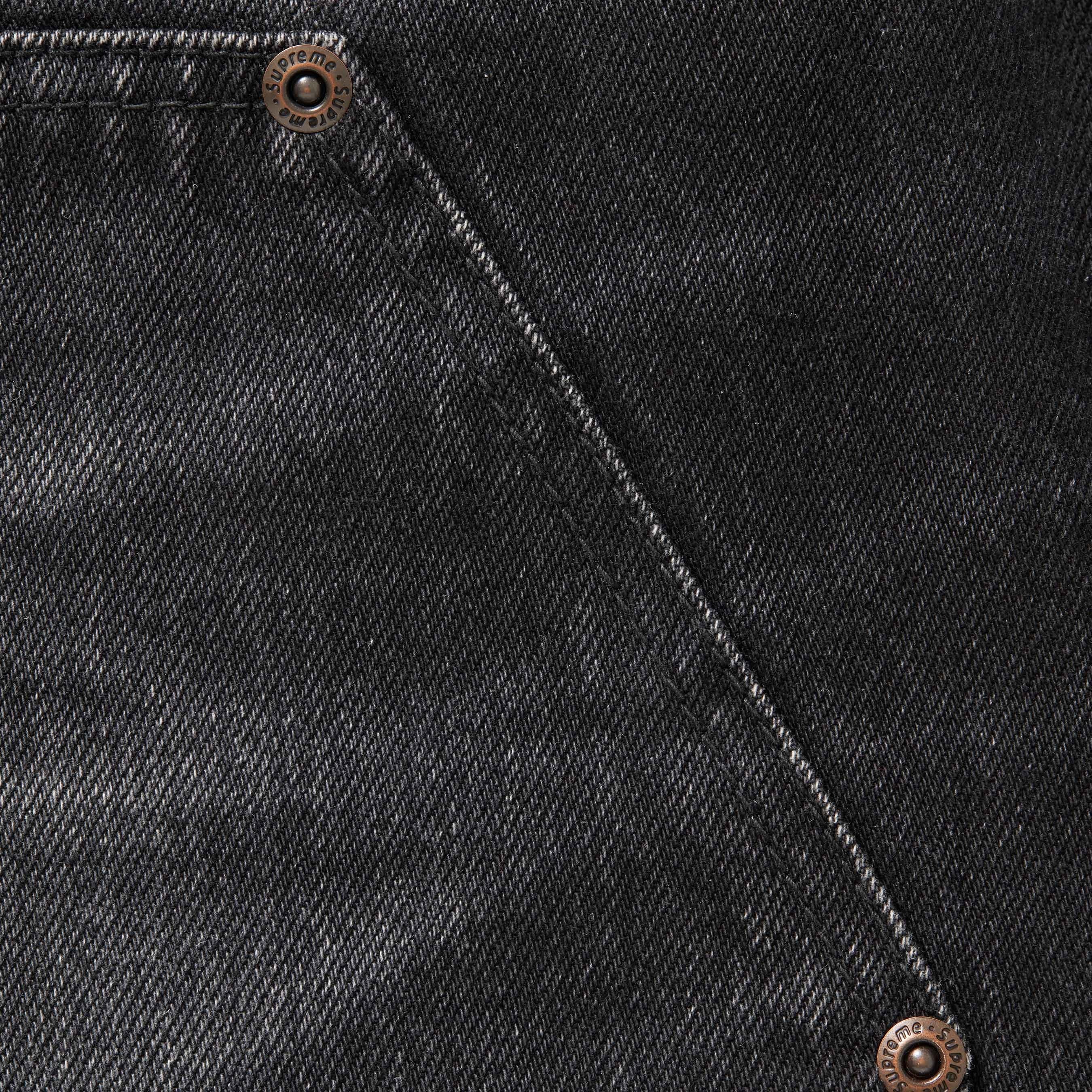 Supreme Worn Double Knee Denim Painter Jean (FW25) - Washed Black - $318