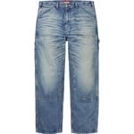 Supreme Worn Double Knee Denim Painter Jean (FW25) - Washed Indigo