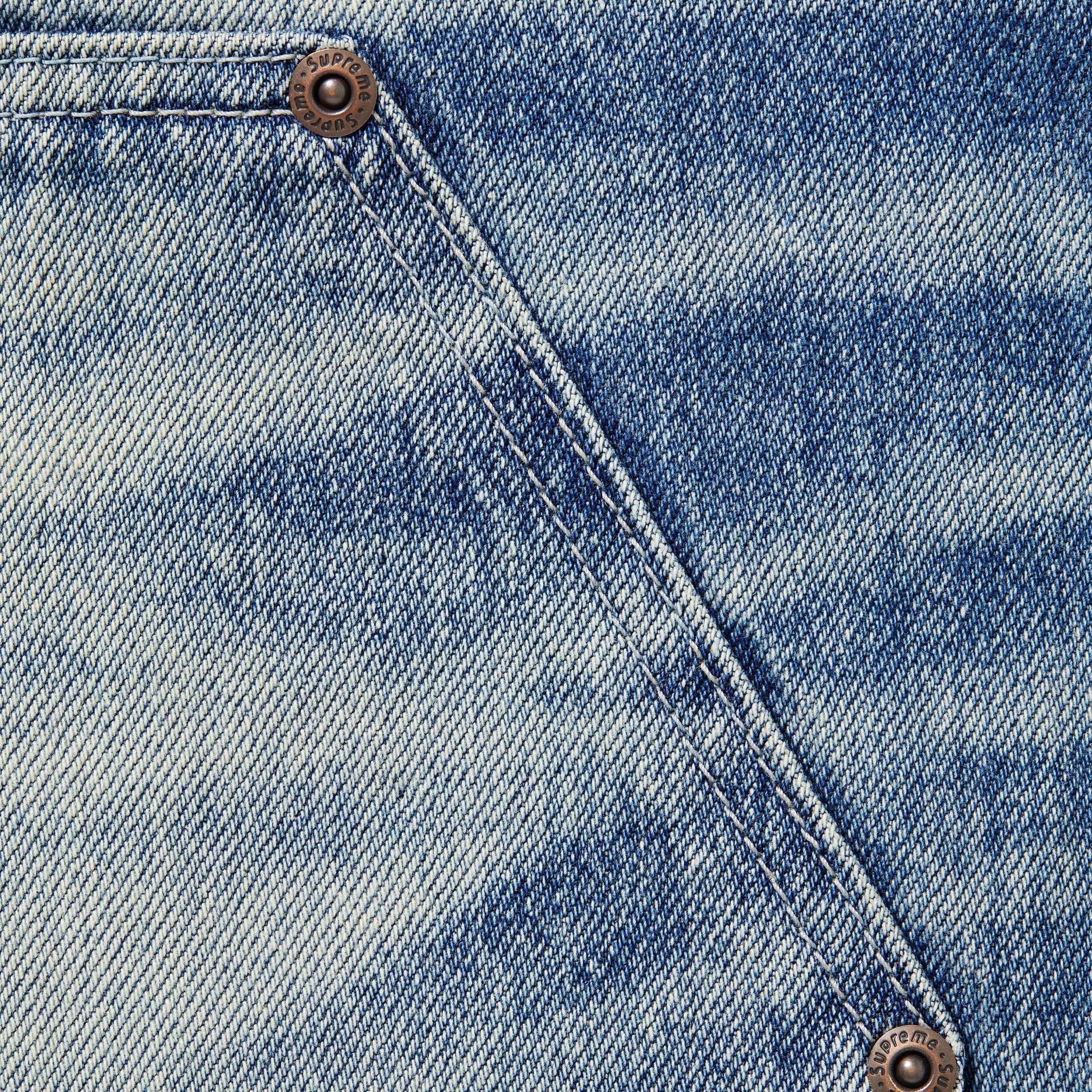 Supreme Worn Double Knee Denim Painter Jean (FW25) - Washed Indigo - $318