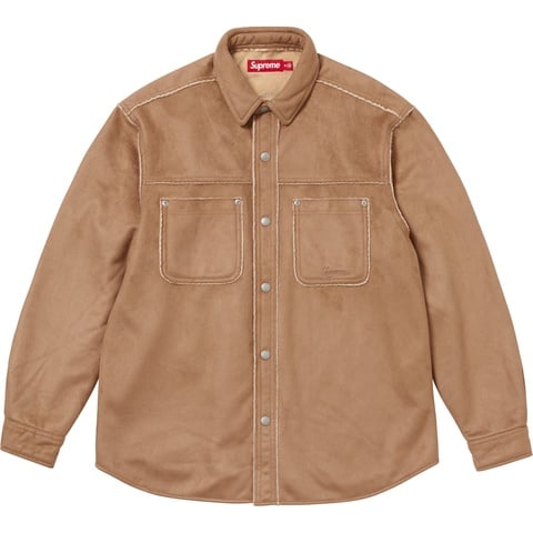 Supreme Faux Suede Snap Shirt - Tan