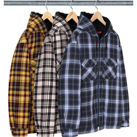 Lined Zip Up Hooded Flannel Shirt - SupremeCommunity