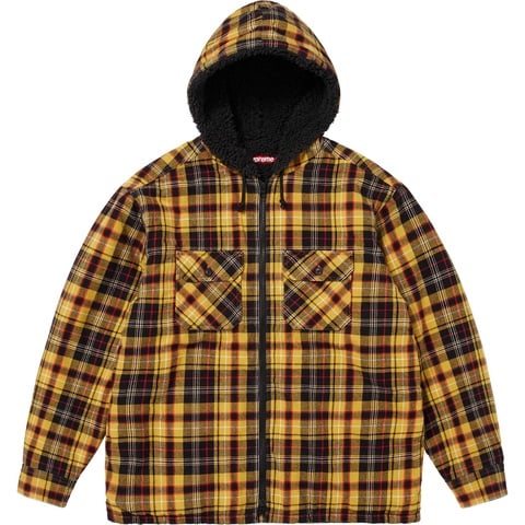 Lined Zip Up Hooded Flannel Shirt - Supreme