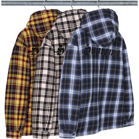 Lined Zip Up Hooded Flannel Shirt - Supreme
