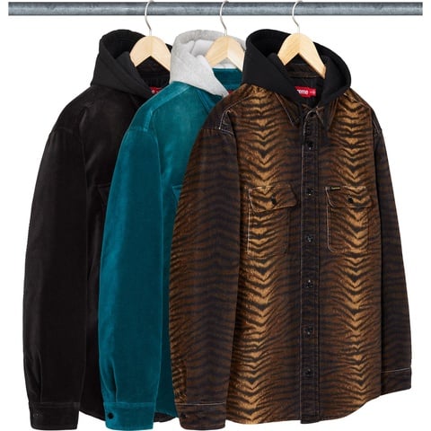 Supreme Quilted Lined Hooded Velvet Shirt - $178.00