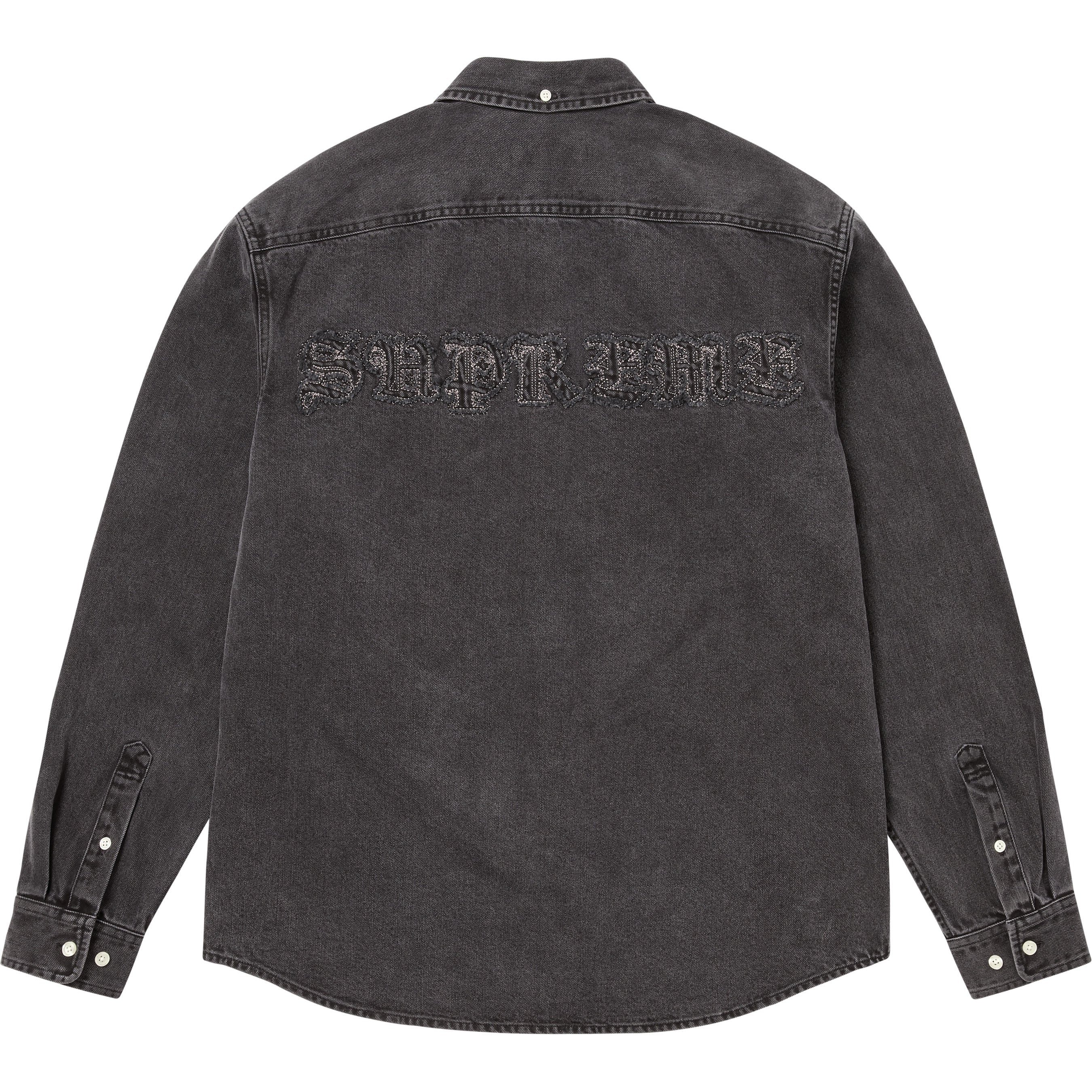 Supreme Appliqué Denim Shirt (FW25) - Black - $158