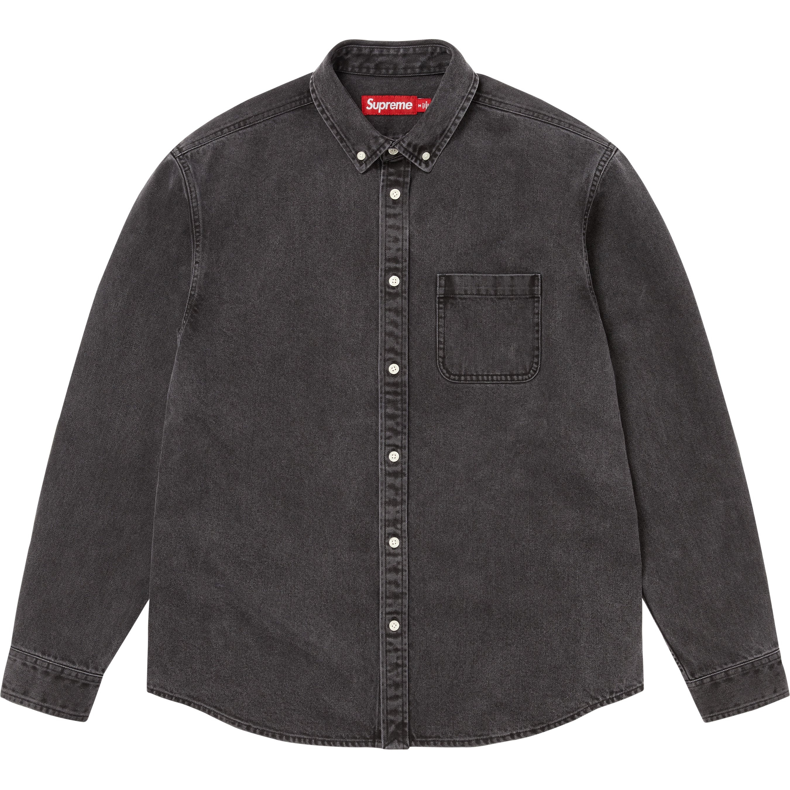 Supreme Appliqué Denim Shirt (FW25) - Black - $158