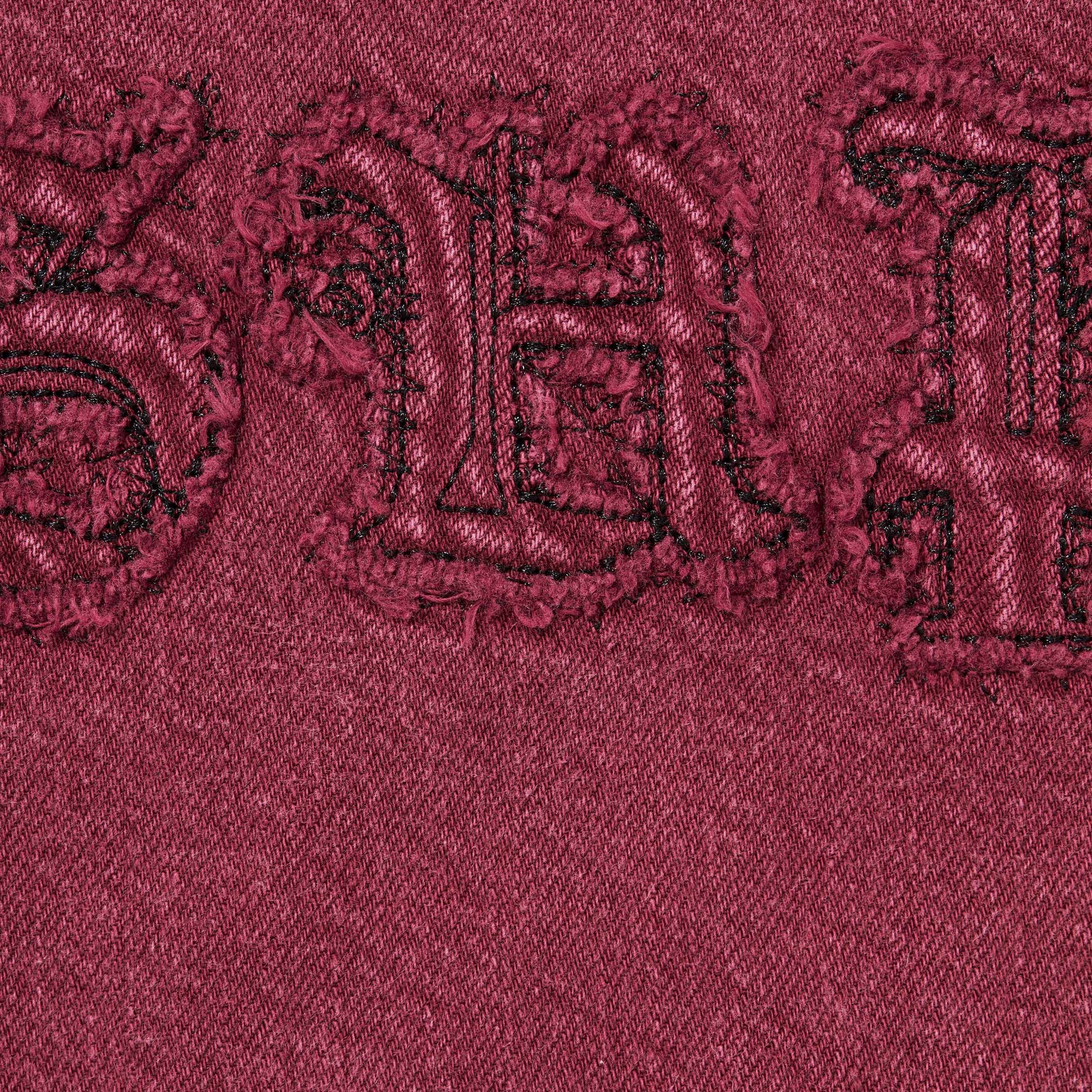 Supreme Appliqué Denim Shirt (FW25) - Washed Red - $158