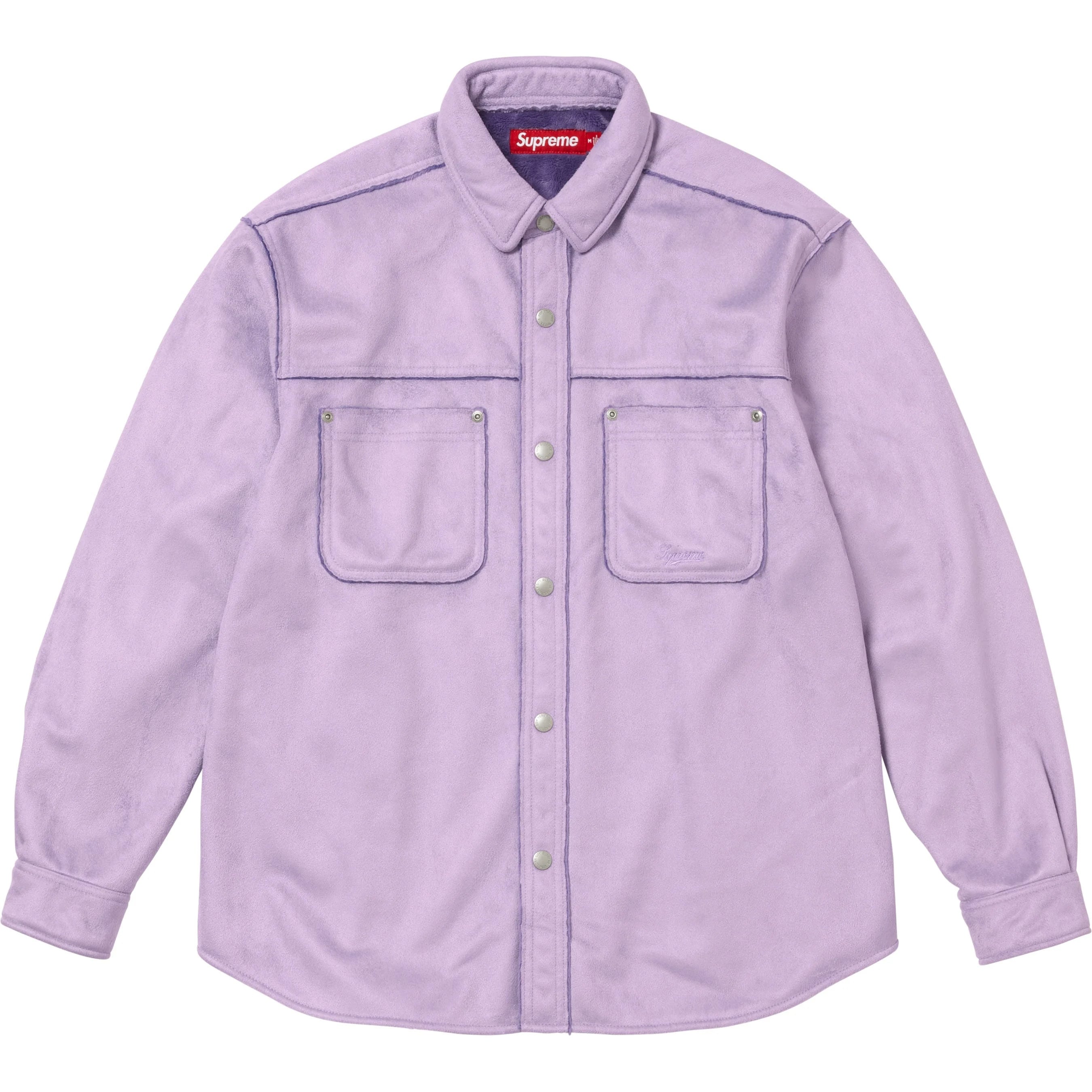 Supreme Faux Suede Snap Shirt (FW25) - Lavender - $168