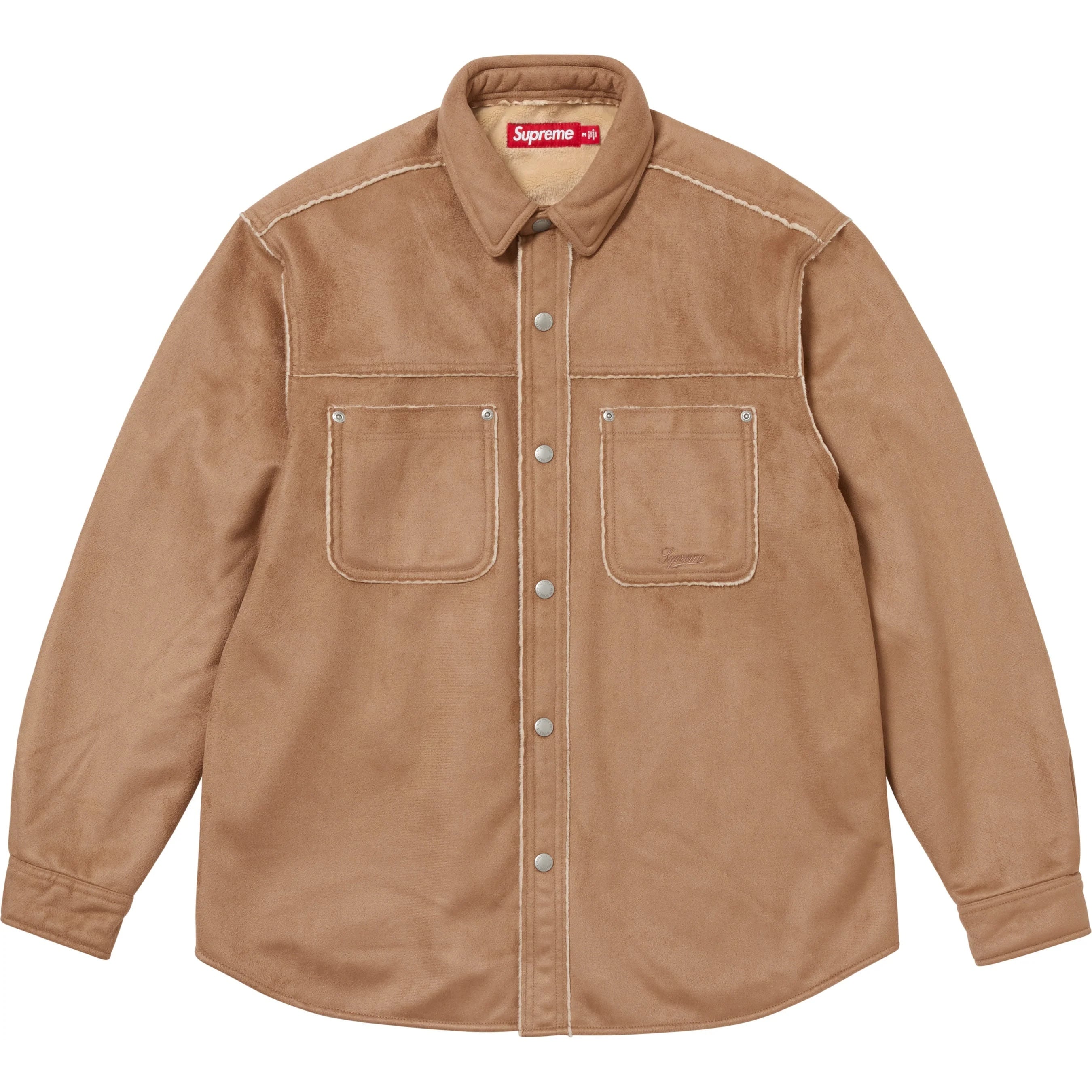 Supreme Faux Suede Snap Shirt (FW25) - Tan - $168