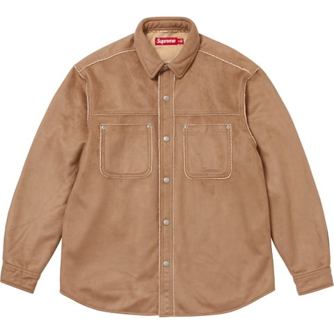 Supreme Faux Suede Snap Shirt - Tan