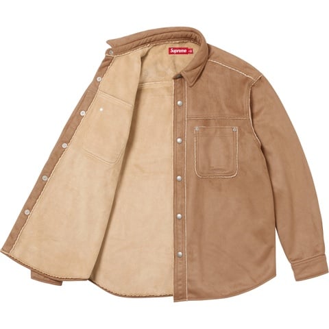 Supreme Faux Suede Snap Shirt - Tan