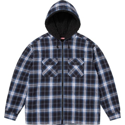 Lined Zip Up Hooded Flannel Shirt - Supreme