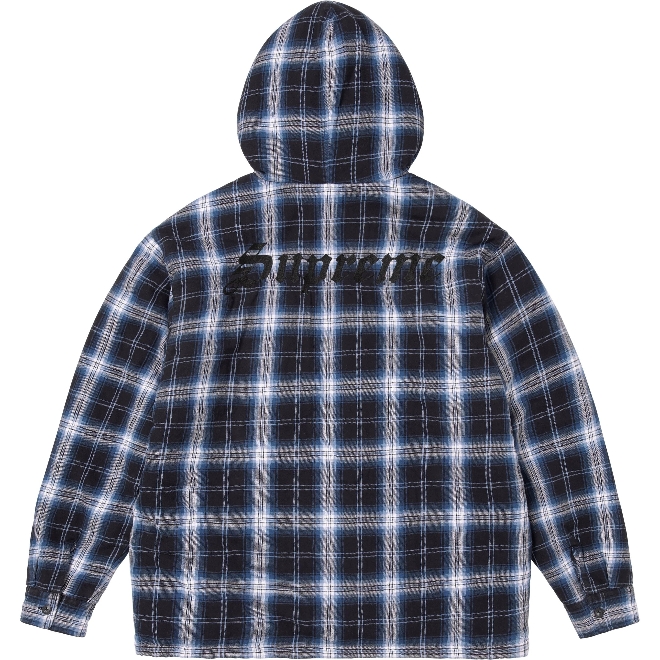 Supreme Lined Zip Up Hooded Flannel Shirt (FW25) - $168