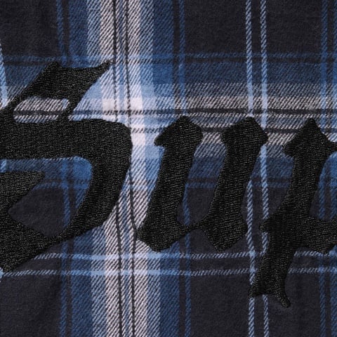 Supreme Lined Zip Up Hooded Flannel Shirt - Black