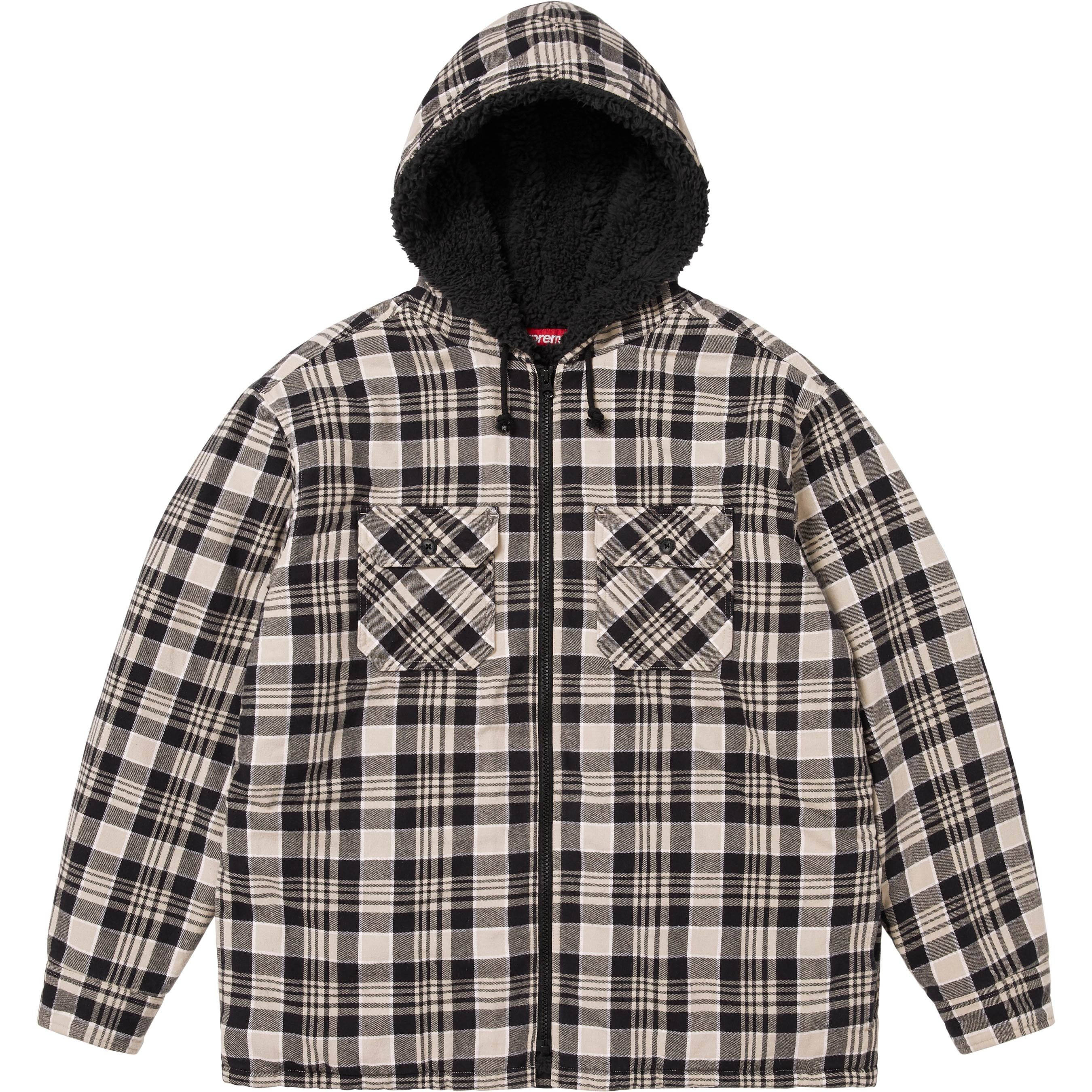 Supreme Lined Zip Up Hooded Flannel Shirt (FW25) - Light Tan - $168