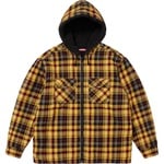 Supreme Lined Zip Up Hooded Flannel Shirt (FW25) - Yellow