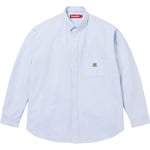 Supreme Loose Fit Flannel Oxford Shirt (FW25) - Light Blue