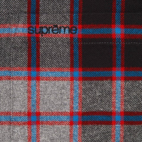 Supreme Plaid Flannel Shirt - Grey