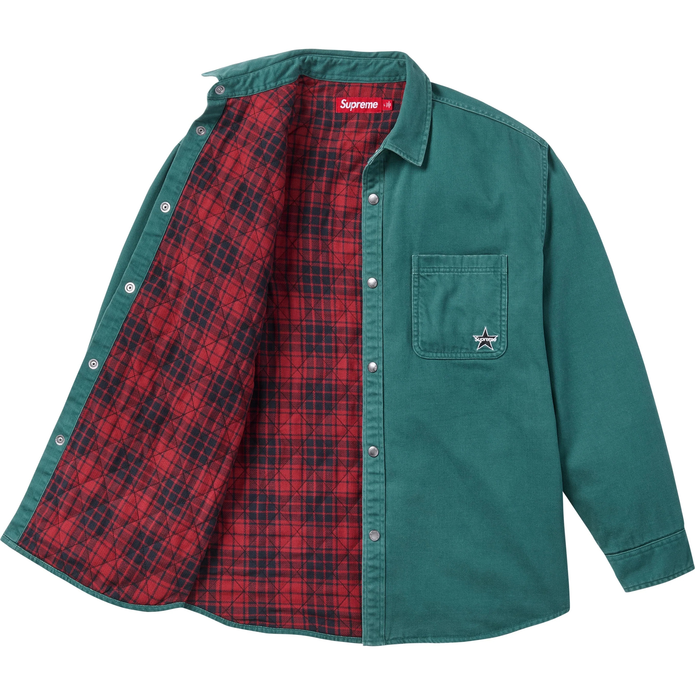 Supreme Quilted Lined Denim Snap Shirt (FW25) - $168