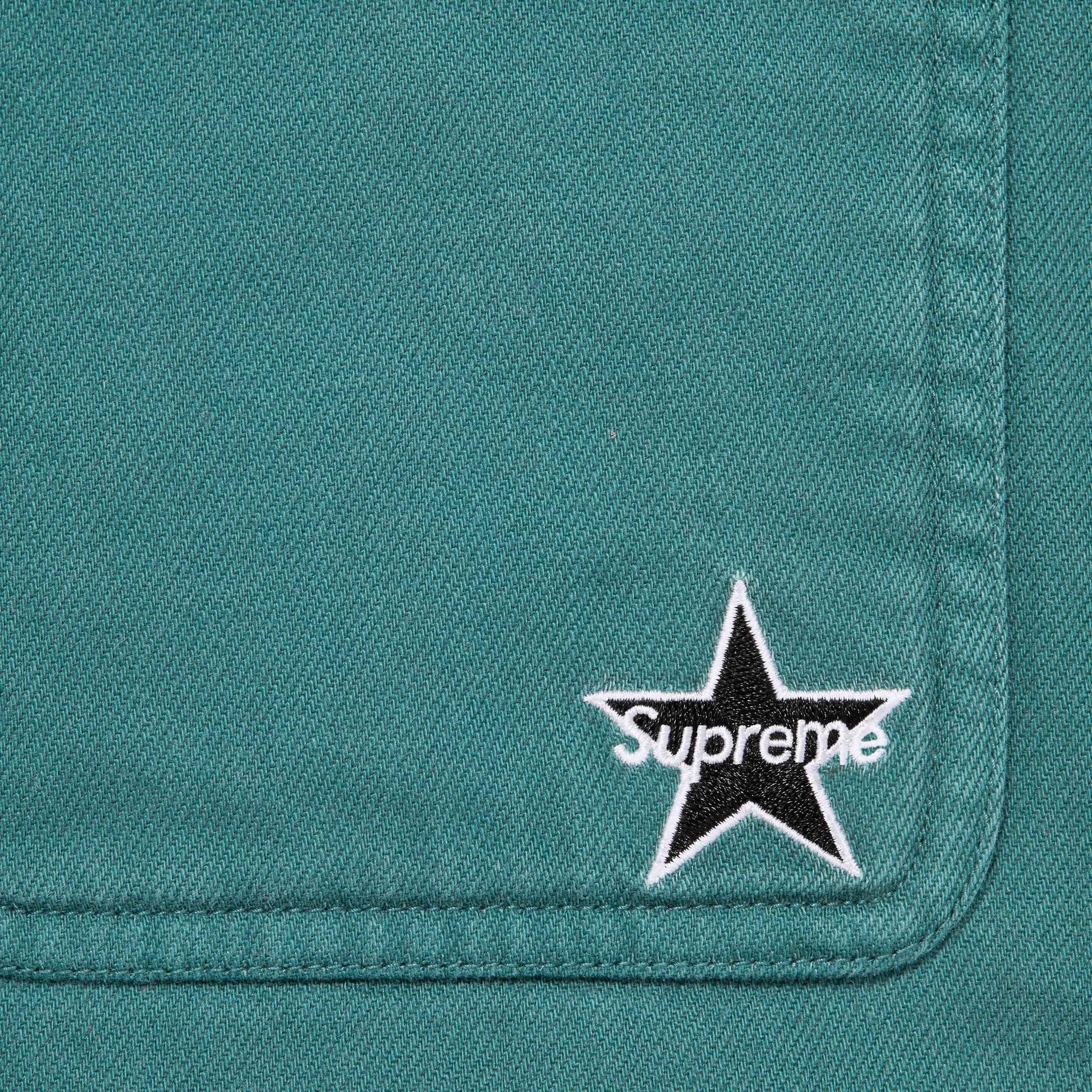 Supreme Quilted Lined Denim Snap Shirt (FW25) - Dusty Teal - $168