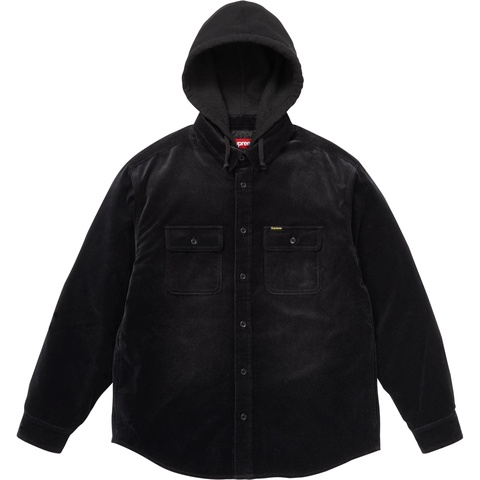 Quilted Lined Hooded Velvet Shirt - Supreme