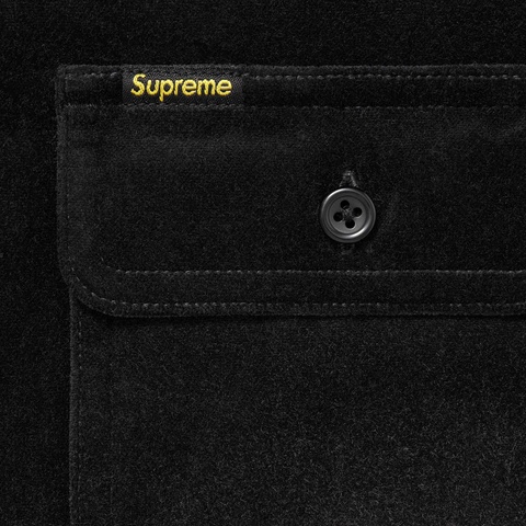Quilted Lined Hooded Velvet Shirt - Supreme