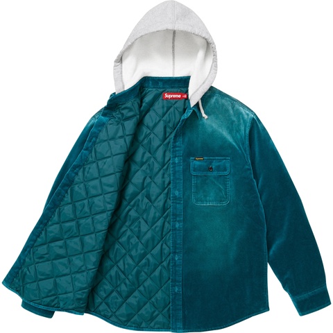 Quilted Lined Hooded Velvet Shirt - Supreme