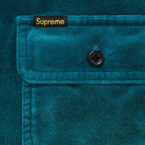 Quilted Lined Hooded Velvet Shirt - Supreme