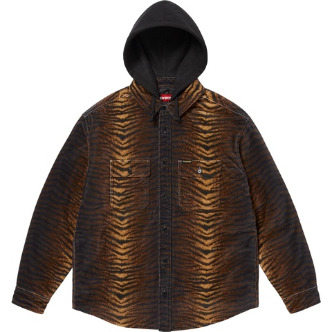 Quilted Lined Hooded Velvet Shirt - Supreme