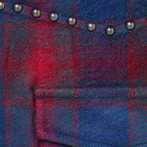 Studded Shadow Plaid Zip Up Shirt - Supreme