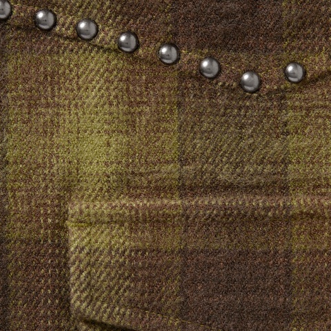 Studded Shadow Plaid Zip Up Shirt - Supreme
