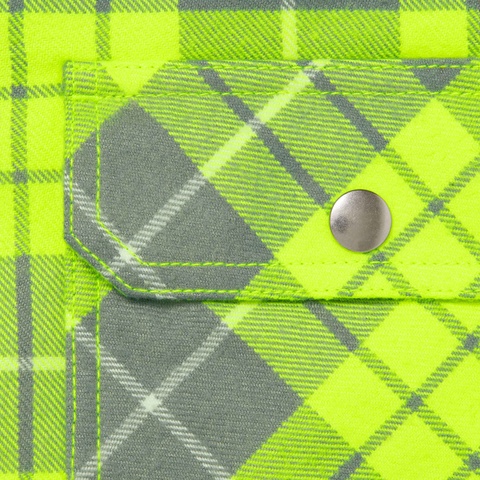 Supreme Supreme®/Dickies® Lined Zip Up Hooded Flannel Shirt - Fluorescent Green