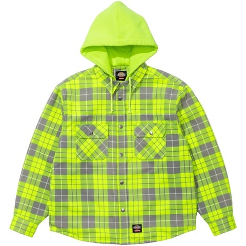完売大人気Supreme llic Plaid Zip Up Shirt Supreme Quilted Flannel Zip Up Shirt Black Men's - FW24 - US