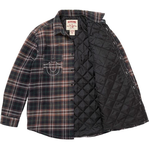 トップス Supreme True Religion Flannel Shirt Supreme True Religion Quilted Lined Plaid Flannel Shirt Brown